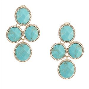 Ann Klein Oval Stone Chandelier Clip Earring